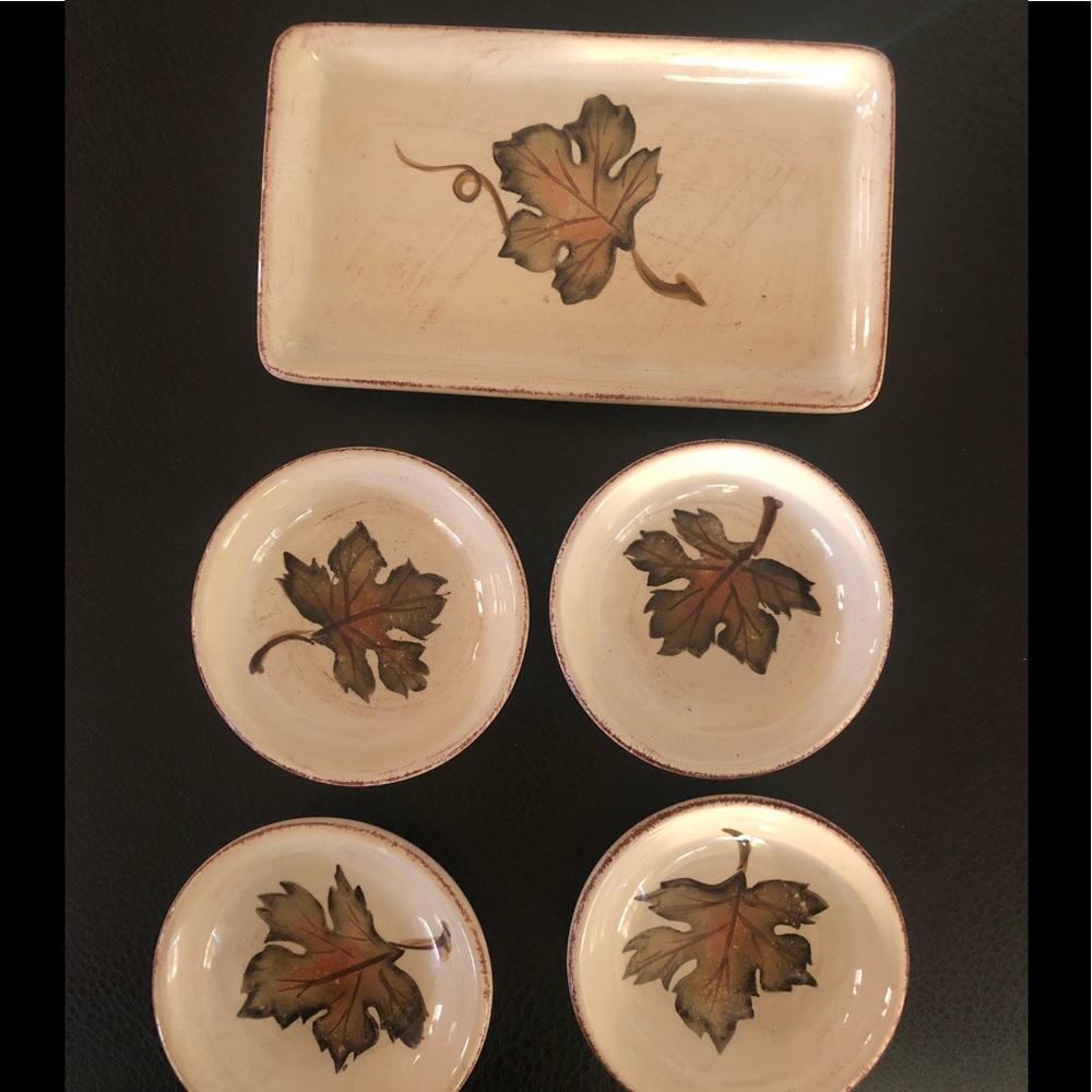 hand painted 5 set piece